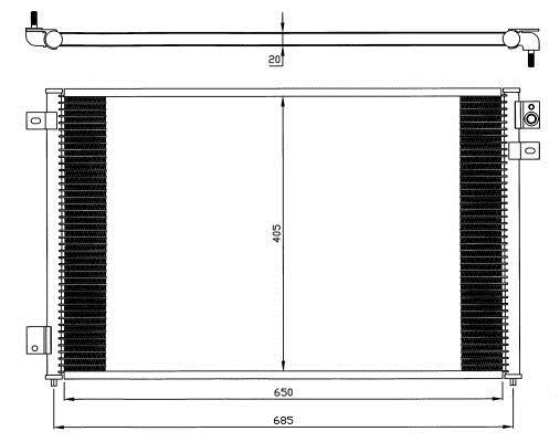 Condenseur, climatisation (Radiateur de climatisation) NRF B.V. ref. 35567