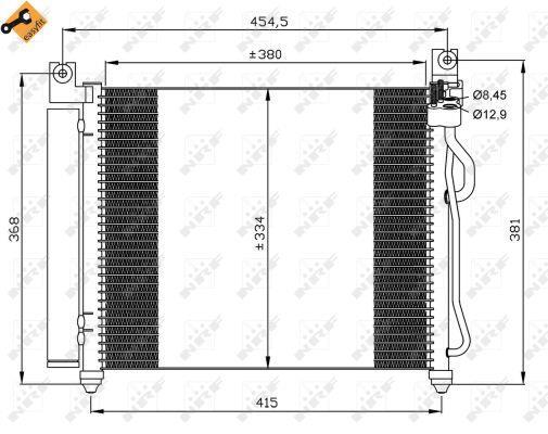 Condenseur, climatisation (Radiateur de climatisation) NRF B.V. 35569