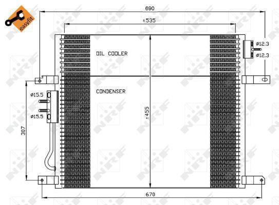 Condenseur, climatisation (Radiateur de climatisation) NRF B.V. 35577
