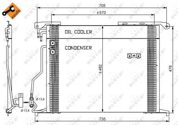 Condenseur, climatisation (Radiateur de climatisation) NRF B.V. ref. 35578