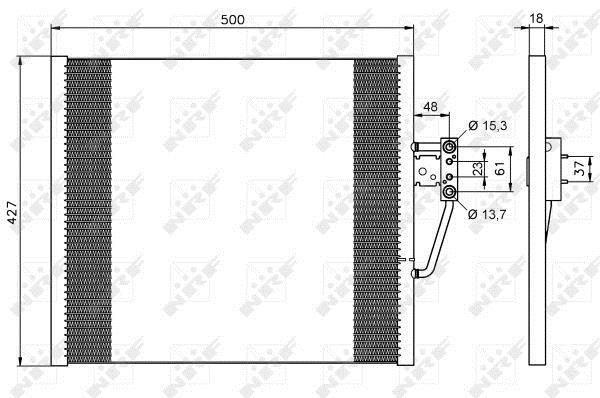 Condenseur, climatisation (Radiateur de climatisation) NRF B.V. ref. 35587