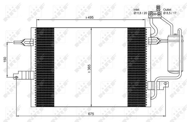 Condenseur, climatisation (Radiateur de climatisation) NRF B.V. ref. 35599