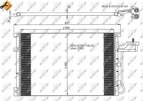 Condensador, aire acondicionado NRF B.V. ref. 35616