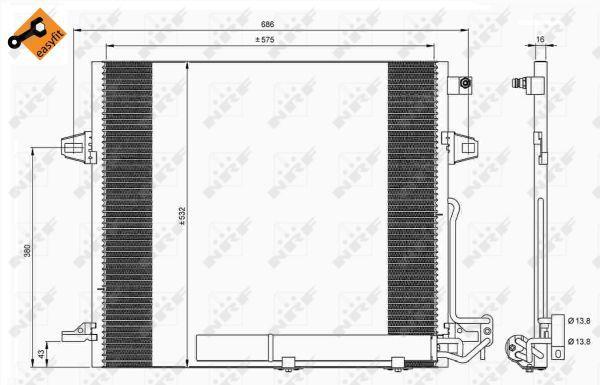 Condensador, aire acondicionado NRF B.V. ref. 35618