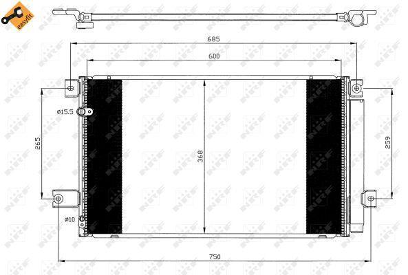 Condensador, aire acondicionado NRF B.V. ref. 35628