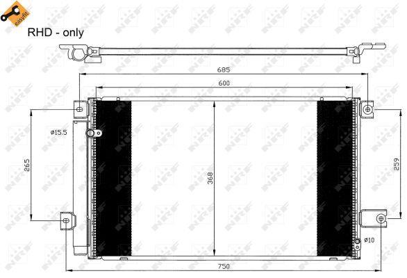Condensador, aire acondicionado NRF B.V. ref. 35629