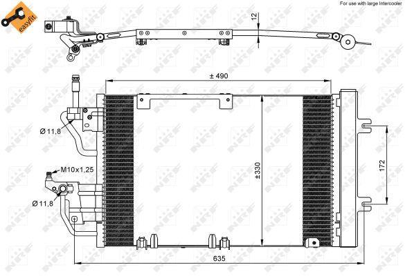 Condenseur, climatisation (Radiateur de climatisation) NRF B.V. ref. 35633