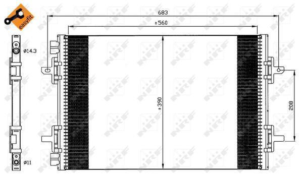 Condensador, aire acondicionado NRF B.V. ref. 35634