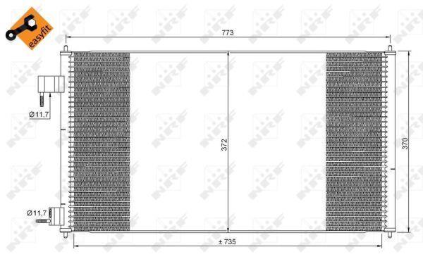 Condenseur, climatisation (Radiateur de climatisation) NRF B.V. ref. 35681