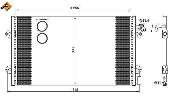 Condenseur, climatisation (Radiateur de climatisation) NRF B.V. ref. 35713