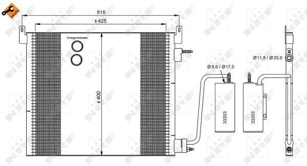 Condensador, aire acondicionado NRF B.V. ref. 35741