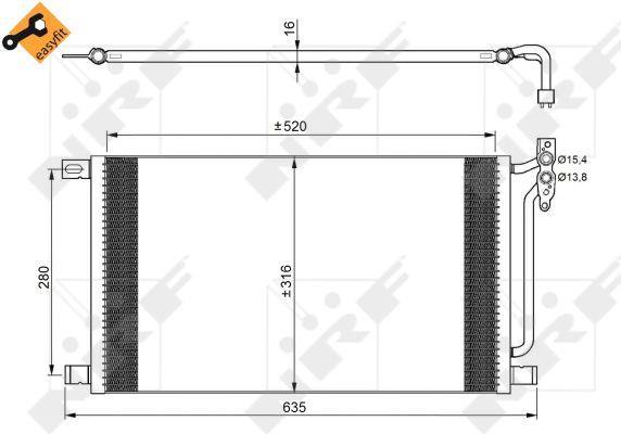 Condenseur, climatisation (Radiateur de climatisation) NRF B.V. ref. 35748