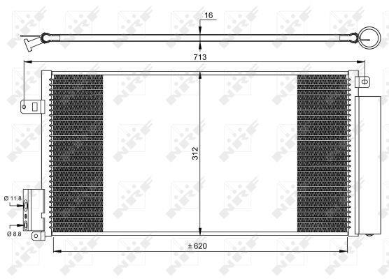 Condenseur, climatisation (Radiateur de climatisation) NRF B.V. ref. 35750