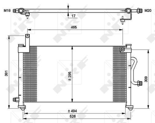 Condenseur, climatisation (Radiateur de climatisation) NRF B.V. ref. 35765
