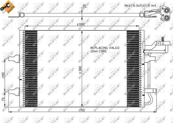 Condensador, aire acondicionado NRF B.V. ref. 35770