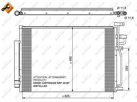 Condenseur, climatisation (Radiateur de climatisation) NRF B.V. ref. 35775