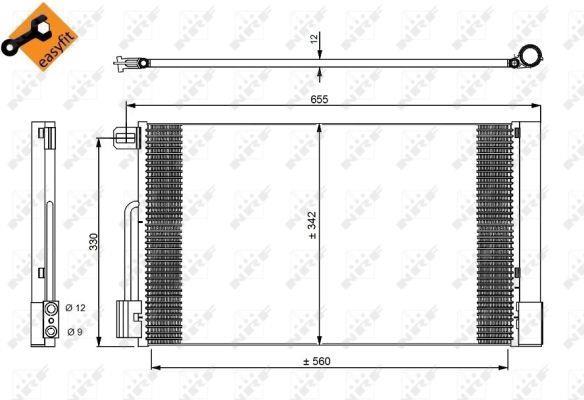 Condenseur, climatisation (Radiateur de climatisation) NRF B.V. ref. 35777