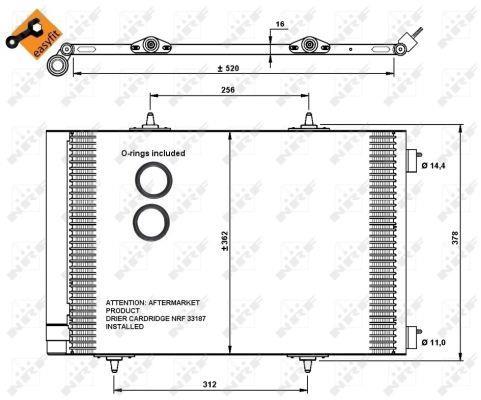 Condenseur, climatisation (Radiateur de climatisation) NRF B.V. ref. 35779