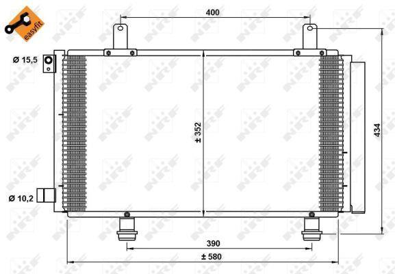 Condenseur, climatisation (Radiateur de climatisation) NRF B.V. ref. 35782