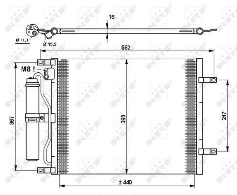 Condenseur, climatisation (Radiateur de climatisation) NRF B.V. ref. 35783