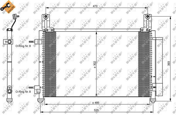 Condenseur, climatisation (Radiateur de climatisation) NRF B.V. ref. 35796