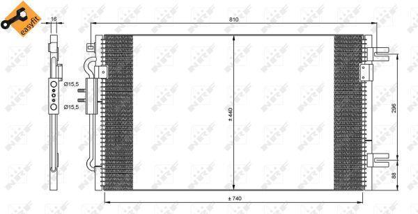 Condensador, aire acondicionado NRF B.V. ref. 35799
