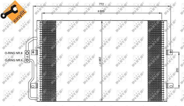 Condensador, aire acondicionado NRF B.V. ref. 35802