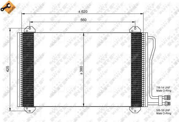 Condenseur, climatisation (Radiateur de climatisation) NRF B.V. ref. 35811