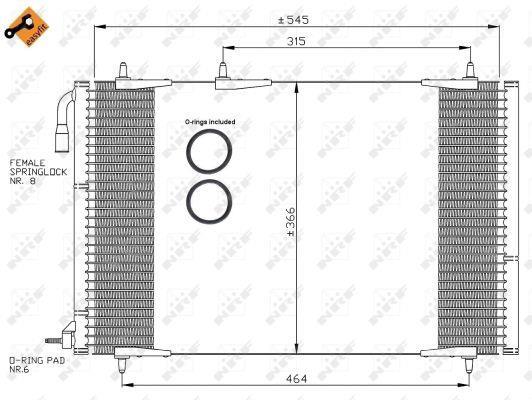 Condensador, aire acondicionado NRF B.V. ref. 35836