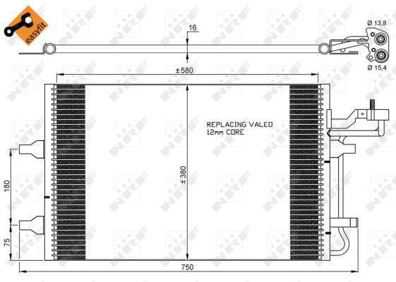 Condensador, aire acondicionado NRF B.V. ref. 35842