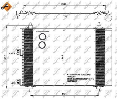 Condensador, aire acondicionado NRF B.V. ref. 35843