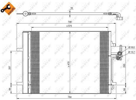 Condensador, aire acondicionado NRF B.V. ref. 35850