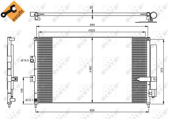 Condensador, aire acondicionado NRF B.V. ref. 35865