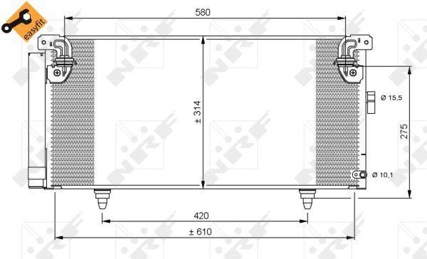 Condenseur, climatisation (Radiateur de climatisation) NRF B.V. ref. 35868