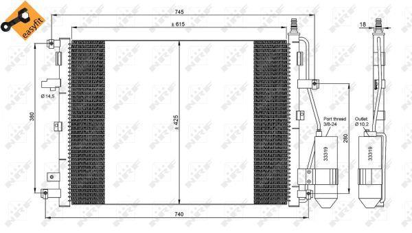 Condensador de climatização NRF B.V. ref. 35876