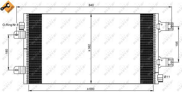 Condenseur, climatisation (Radiateur de climatisation) NRF B.V. ref. 35880