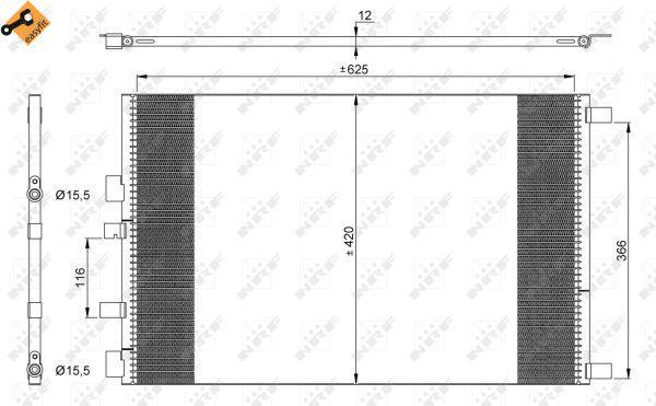 Condenseur, climatisation (Radiateur de climatisation) NRF B.V. ref. 35913