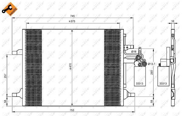 Condensador, aire acondicionado NRF B.V. ref. 35930