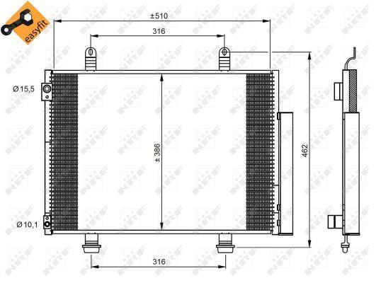 Condensador, aire acondicionado NRF B.V. ref. 35944