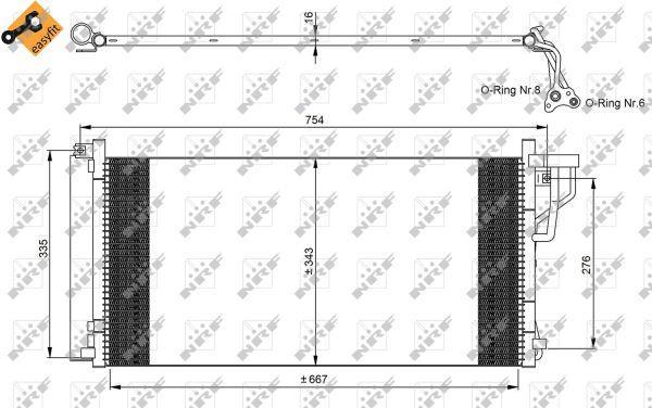 Condenseur, climatisation (Radiateur de climatisation) NRF B.V. ref. 35962