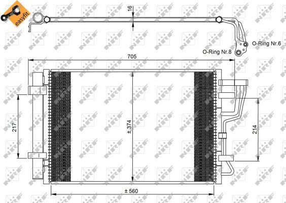 Condenseur, climatisation (Radiateur de climatisation) NRF B.V. ref. 35963