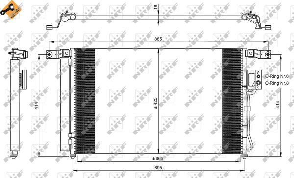 Condenseur, climatisation (Radiateur de climatisation) NRF B.V. ref. 35965