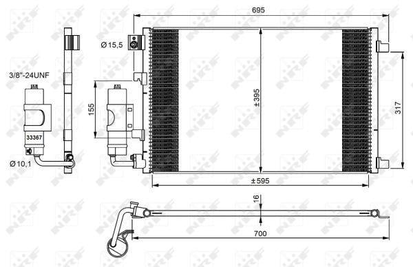 Condenseur, climatisation (Radiateur de climatisation) NRF B.V. ref. 35973