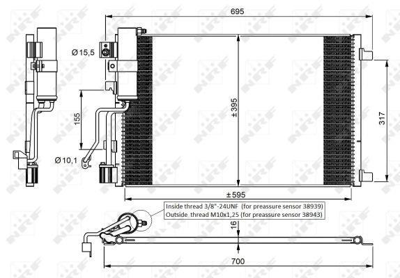 Condensador, aire acondicionado NRF B.V. ref. 35974