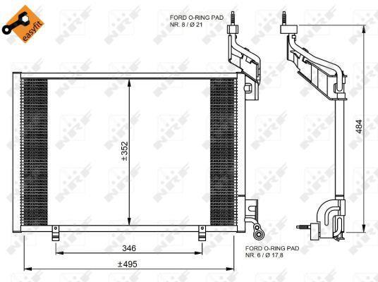 Condenseur, climatisation (Radiateur de climatisation) NRF B.V. 35976