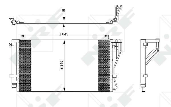 Condenseur, climatisation (Radiateur de climatisation) NRF B.V. 35980