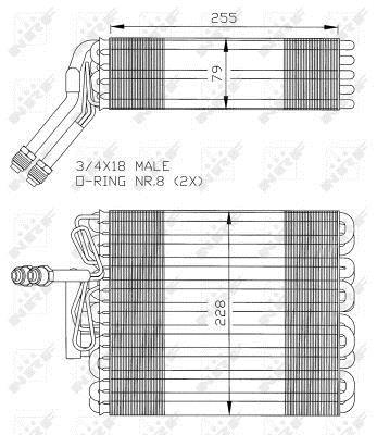 Evaporador, aire acondicionado NRF B.V. ref. 36024