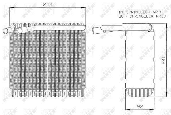 Evaporador de ar condicionado NRF B.V. ref. 36027