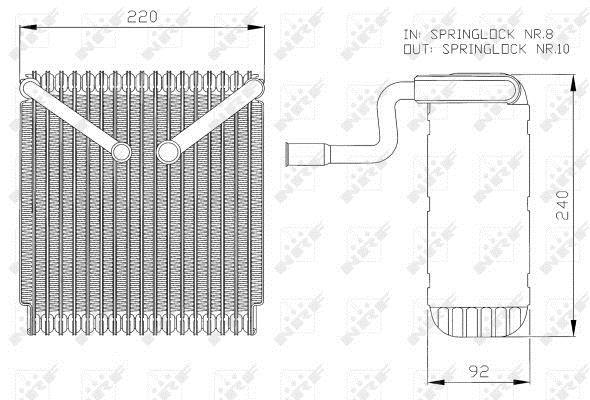 Evaporador, aire acondicionado NRF B.V. ref. 36043