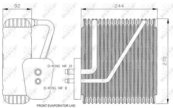 Evaporador, aire acondicionado NRF B.V. ref. 36045
